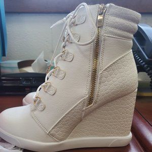 White Wedge Sneakers